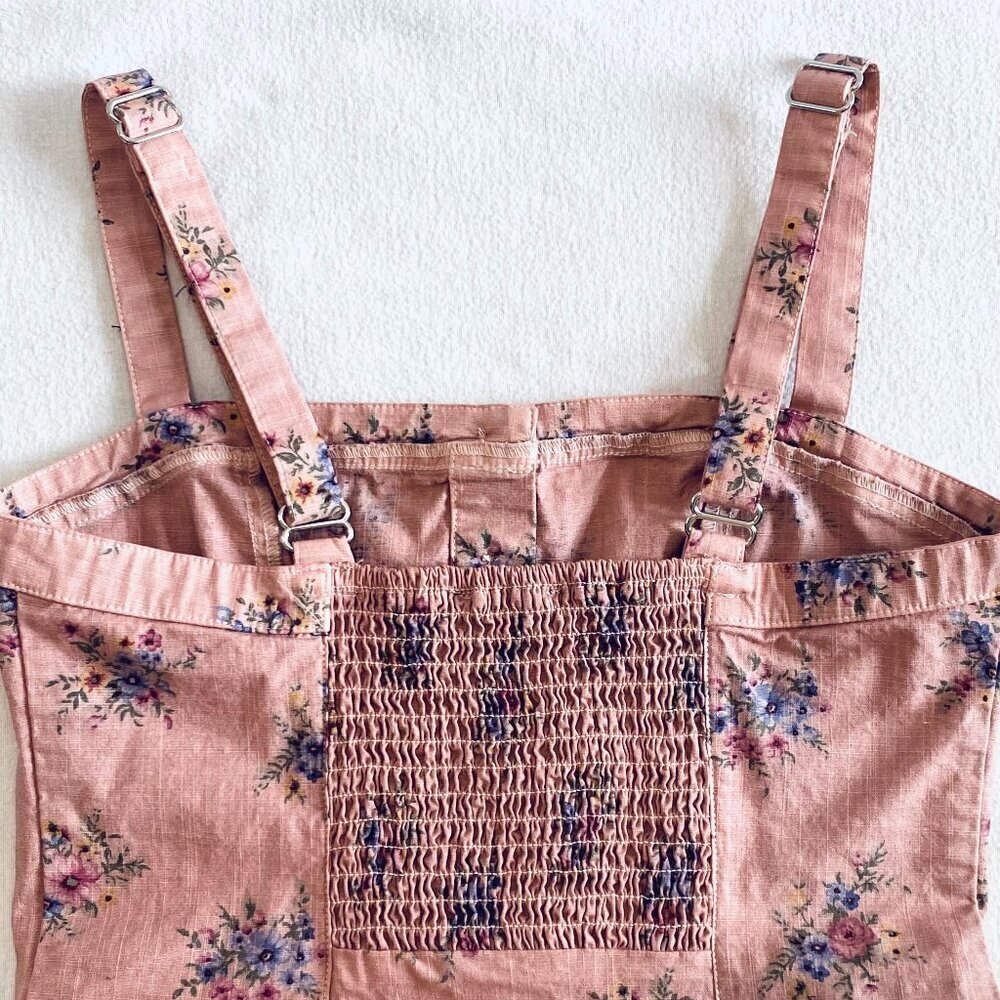 Forever 21 pink floral mini dress Womens Small stretch retro flowers body con - Picture 8 of 10